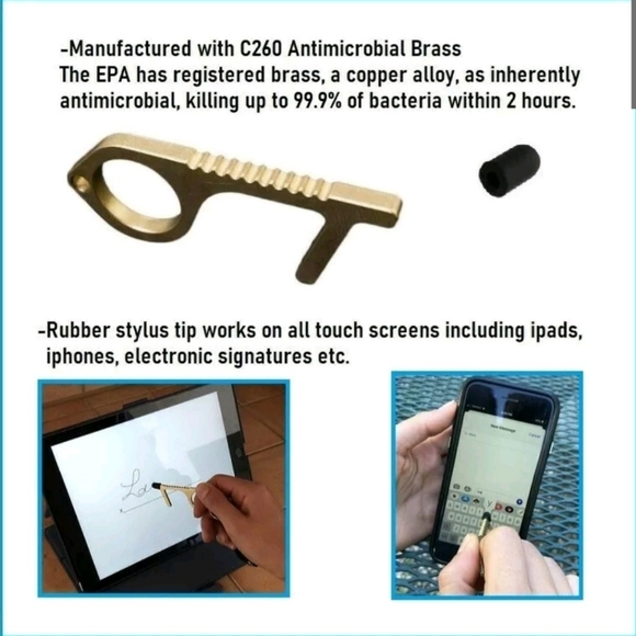 New 3 Pack Mobi Lock Brass Door Opener Key Chain Tool. - Picture 3 of 12